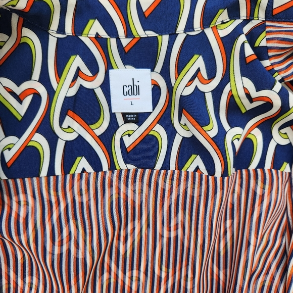 CAbi Amour Shirt Dress Duster Tunic Heart Graphic Sleeveless Button Down Large - Picture 8 of 14